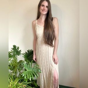 Old Navy | Polka Dot Midi Dress With Front Slit